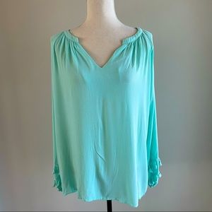 Jodifl Mint Green Tassel Sleeve Blouse